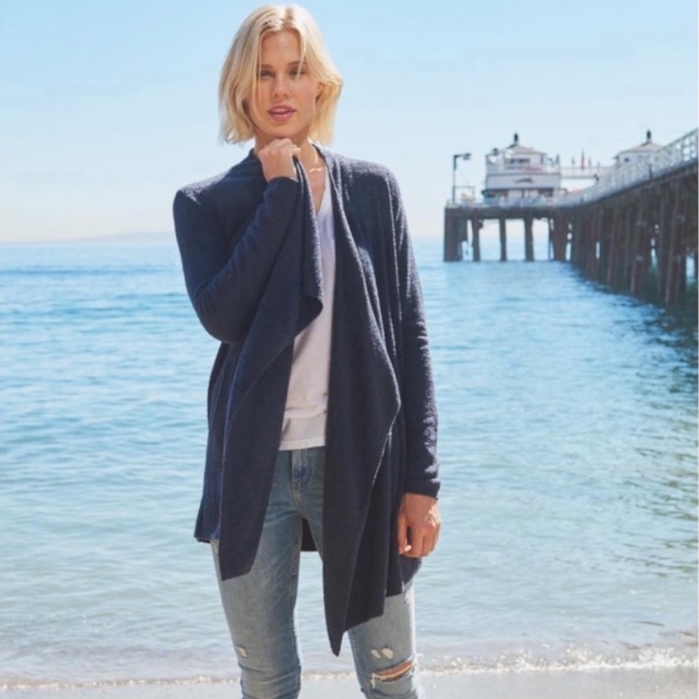 Barefoot Dreams Black Bamboo Chic Lite Calypso Wrap Cardigan